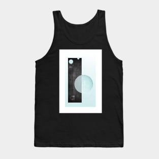 Minimalist Geometric Gray and Teal Art Print Tank Top